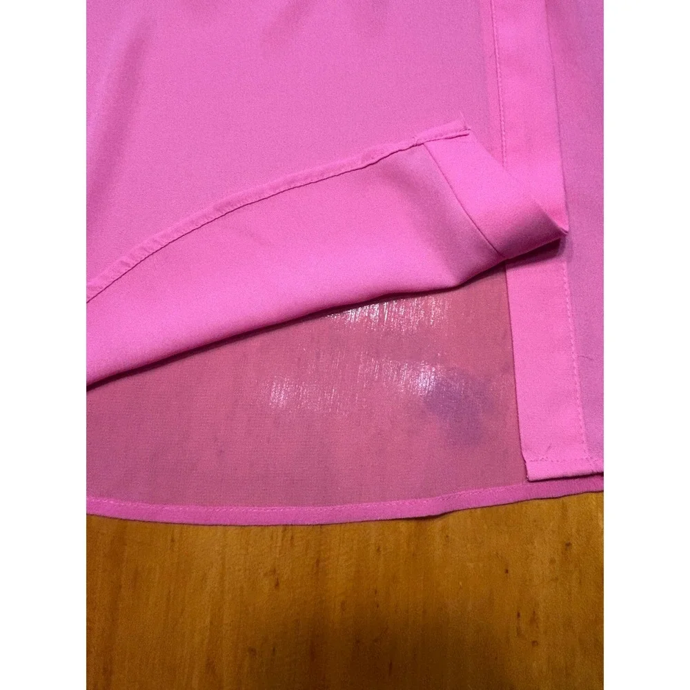 Zara Coquette Barbiecore Pink Ruffle Sleeve Blouse Chiffon Button Down Top